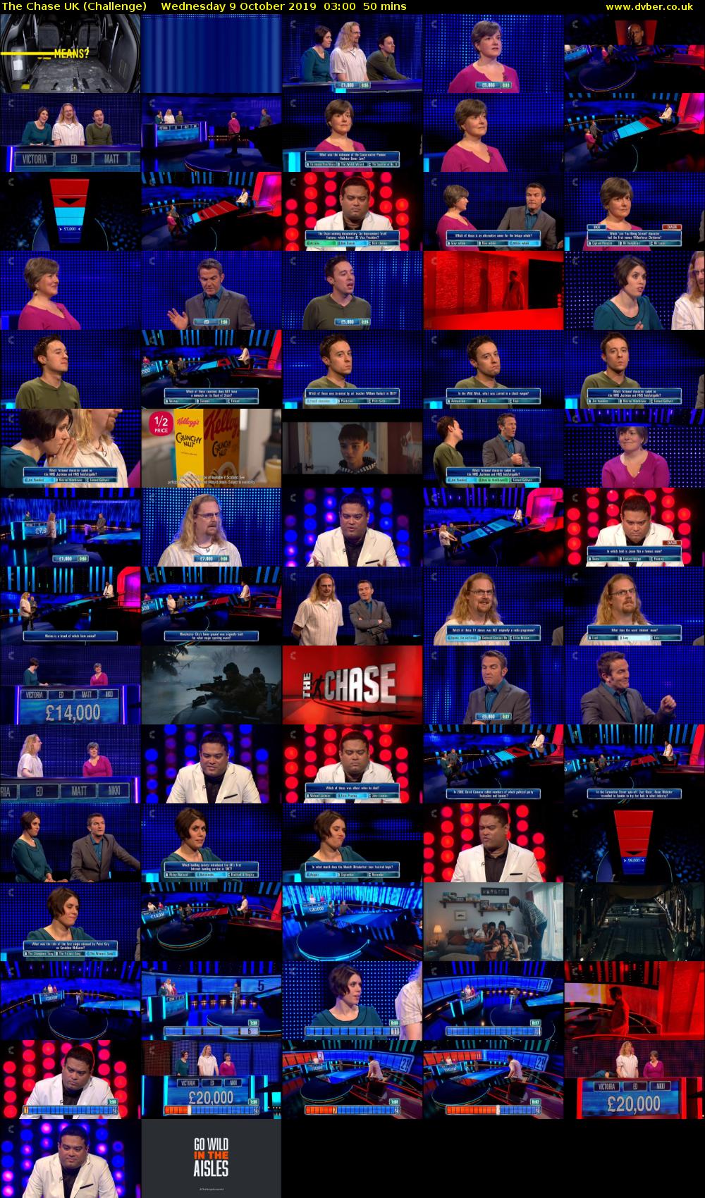 The Chase UK (Challenge) Wednesday 9 October 2019 03:00 - 03:50