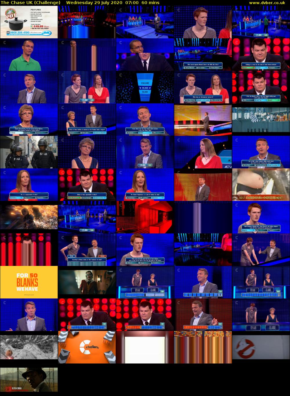 The Chase UK (Challenge) Wednesday 29 July 2020 07:00 - 08:00