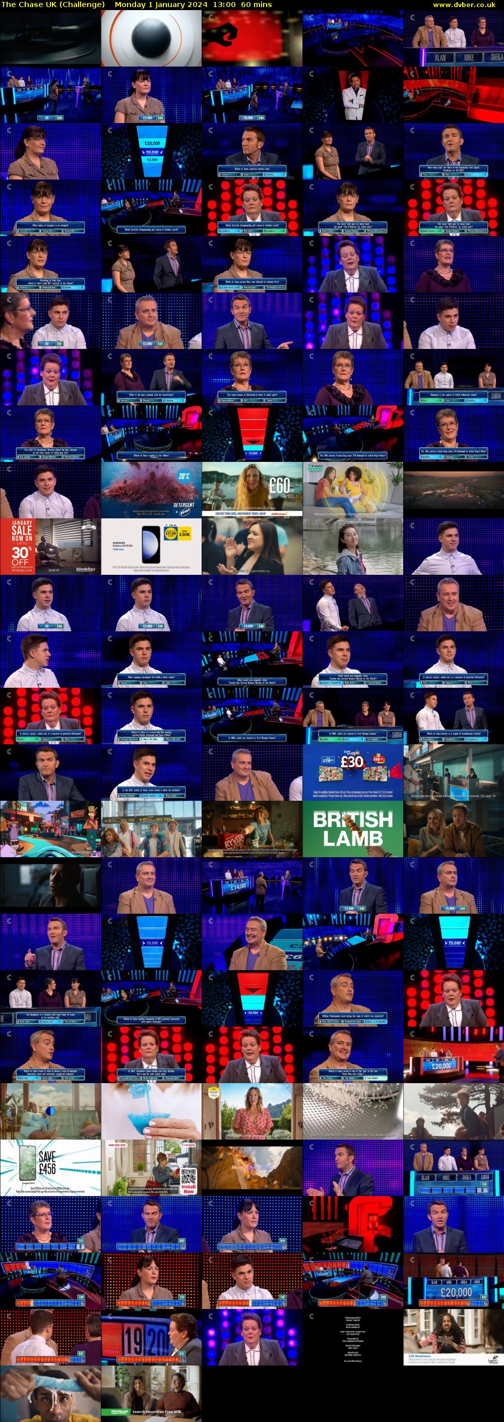 The Chase UK (Challenge) Monday 1 January 2024 13:00 - 14:00