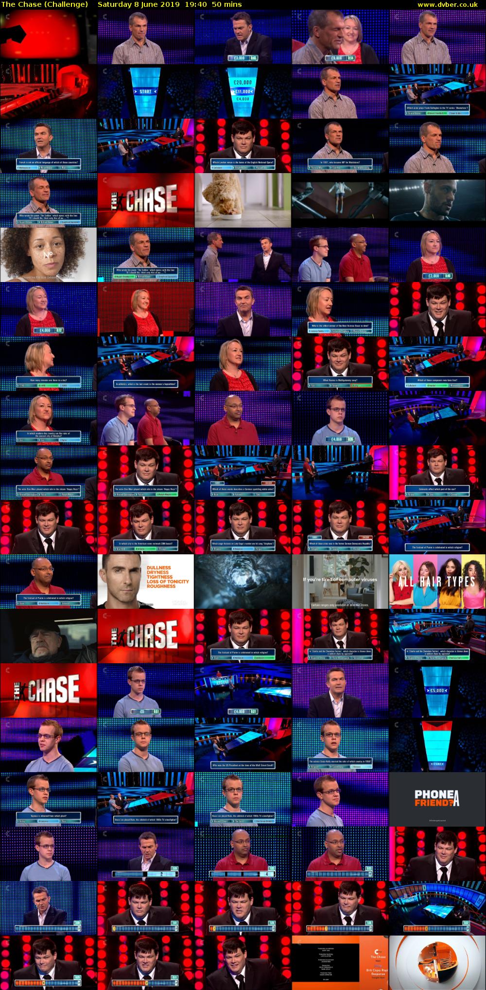 The Chase (Challenge) Saturday 8 June 2019 19:40 - 20:30