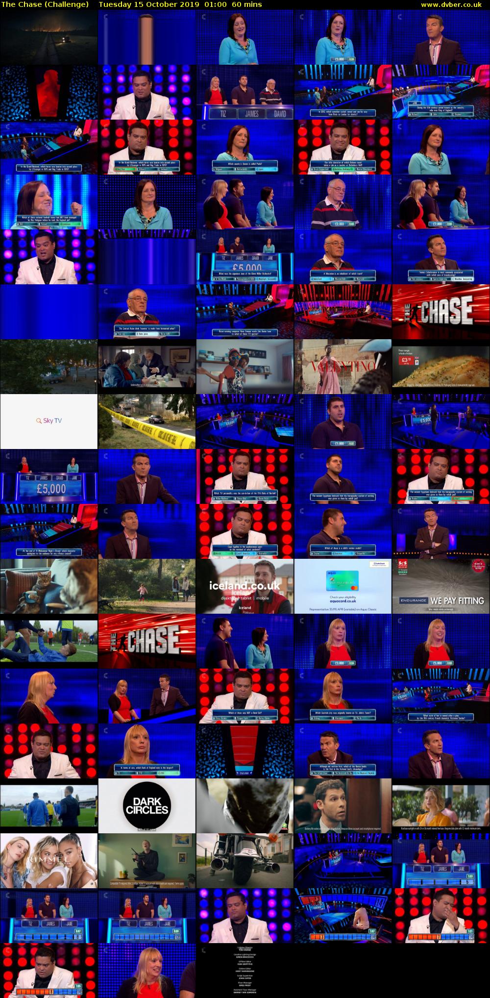 The Chase (Challenge) Tuesday 15 October 2019 01:00 - 02:00