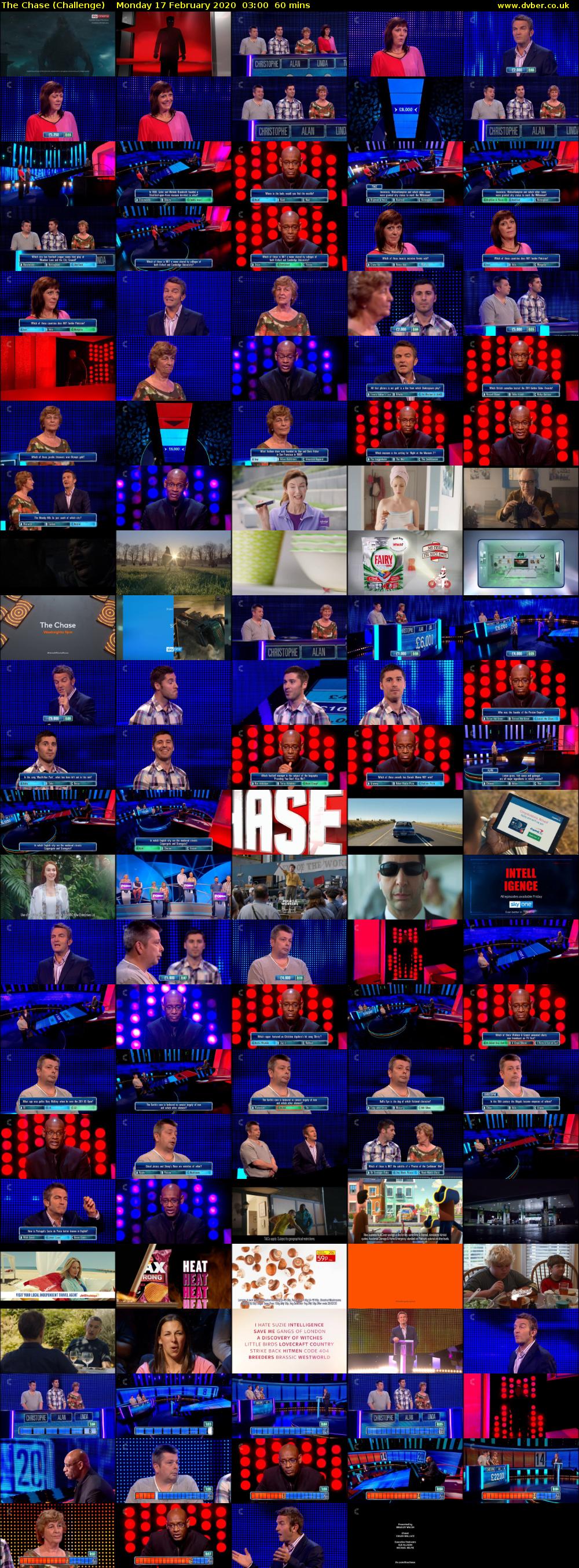The Chase (Challenge) Monday 17 February 2020 03:00 - 04:00