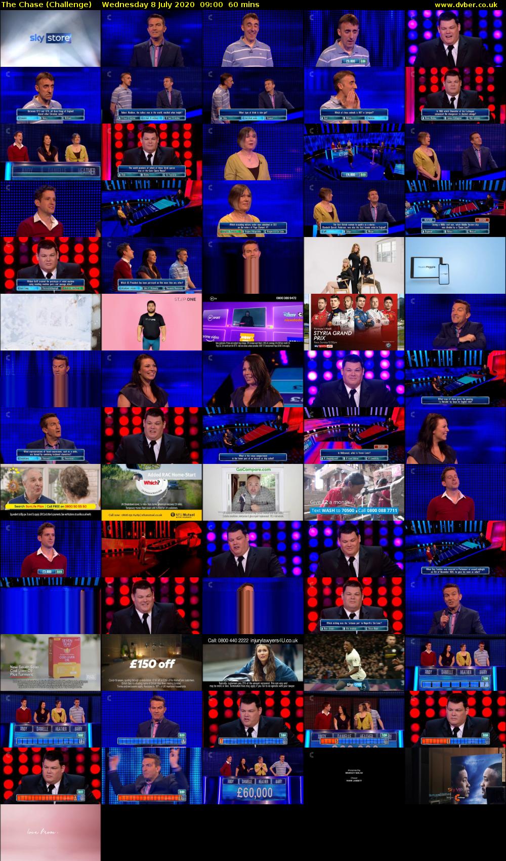 The Chase (Challenge) Wednesday 8 July 2020 09:00 - 10:00