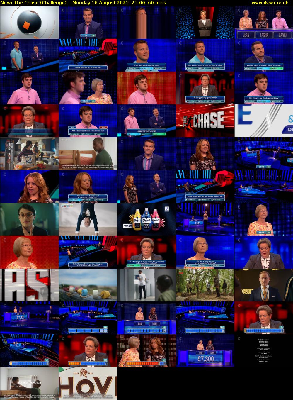 The Chase (Challenge) Monday 16 August 2021 21:00 - 22:00