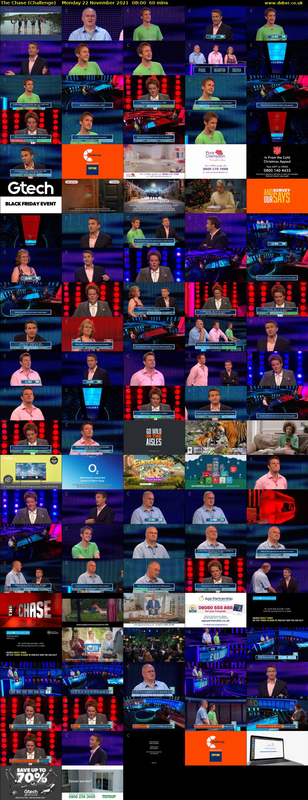 The Chase (Challenge) Monday 22 November 2021 08:00 - 09:00