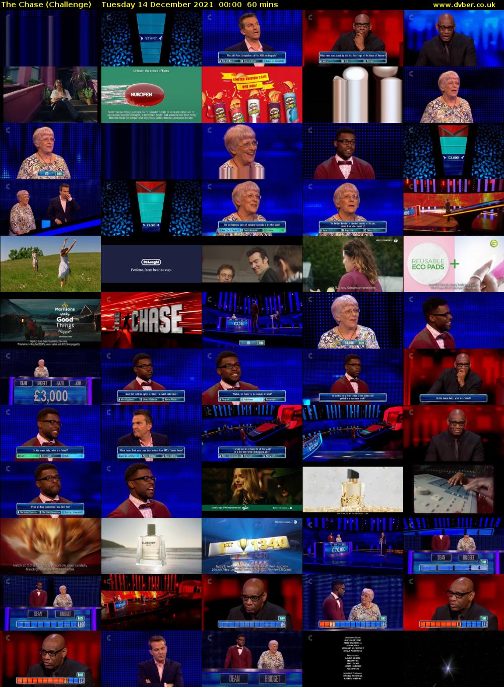 The Chase (Challenge) Tuesday 14 December 2021 00:00 - 01:00