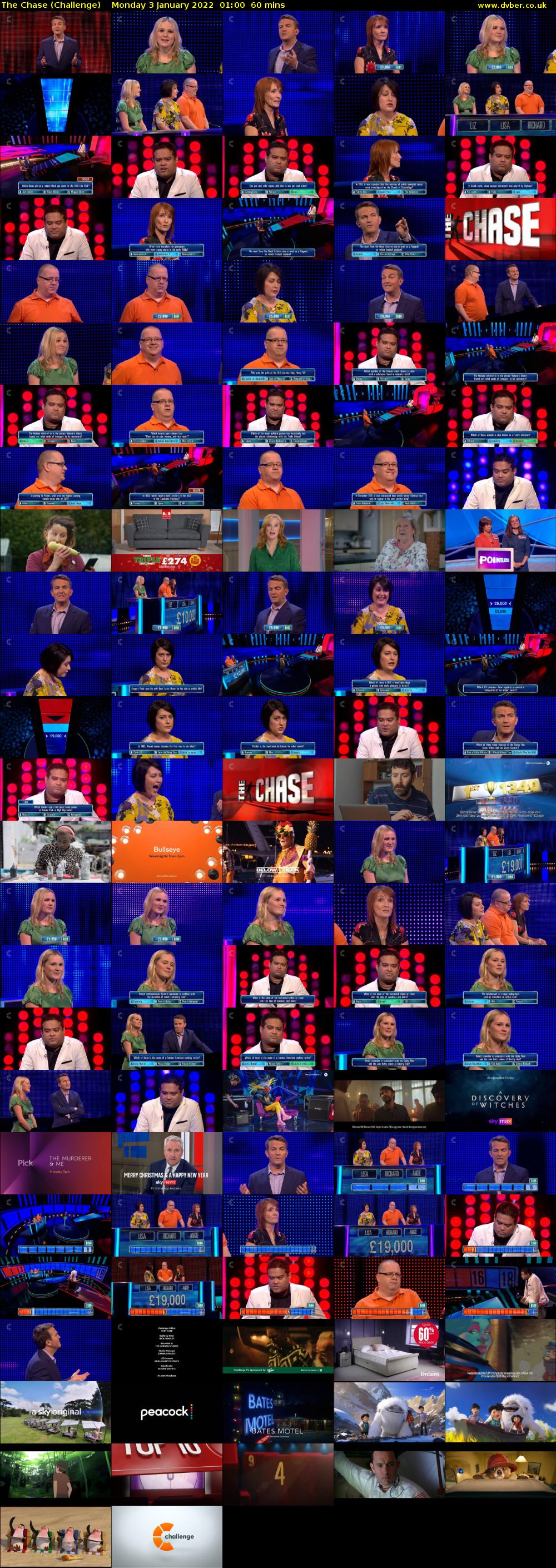 The Chase (Challenge) Monday 3 January 2022 01:00 - 02:00