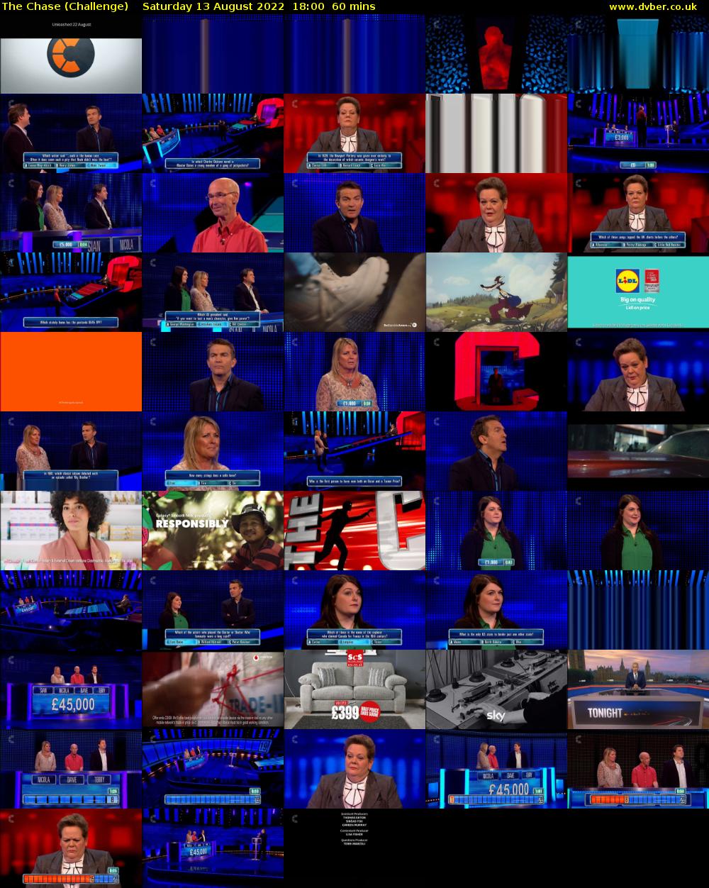 The Chase (Challenge) Saturday 13 August 2022 18:00 - 19:00
