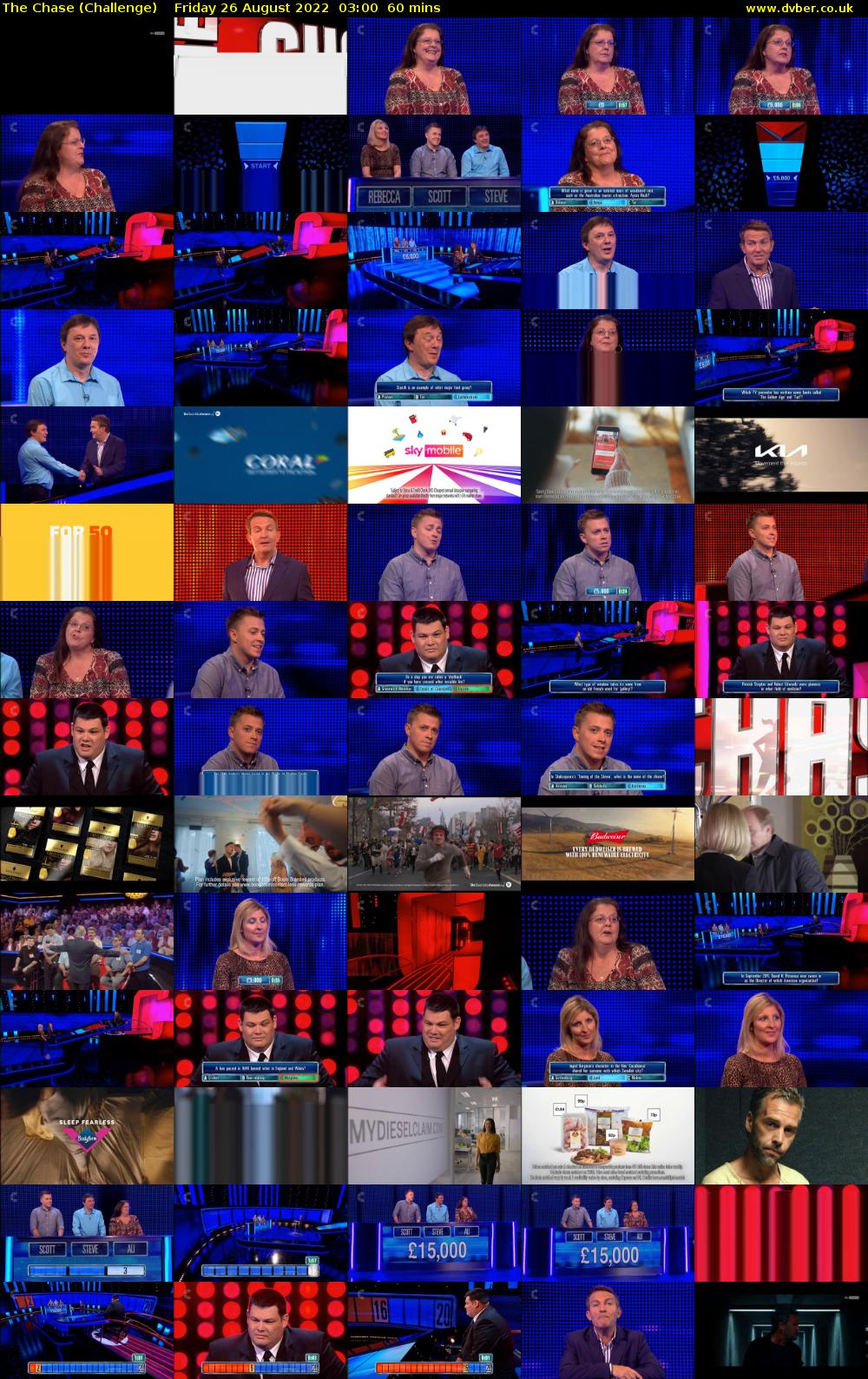 The Chase (Challenge) Friday 26 August 2022 03:00 - 04:00