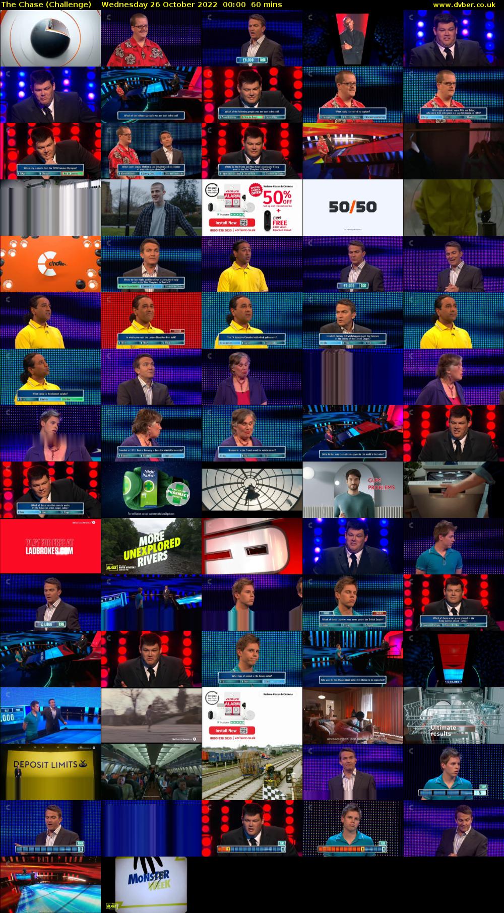 The Chase (Challenge) Wednesday 26 October 2022 00:00 - 01:00