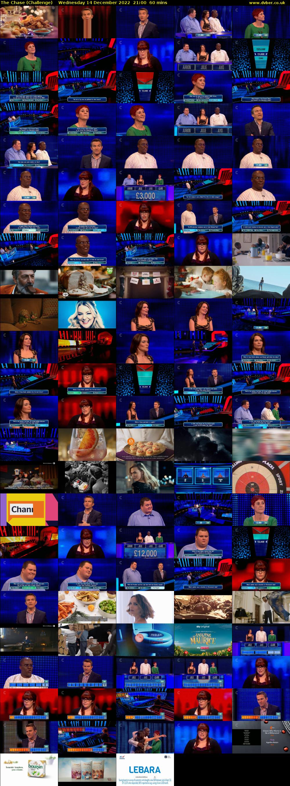 The Chase (Challenge) Wednesday 14 December 2022 21:00 - 22:00