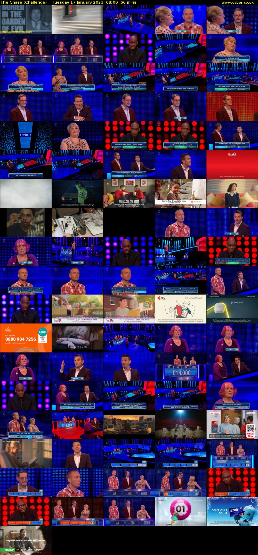 The Chase (Challenge) Tuesday 17 January 2023 08:00 - 09:00