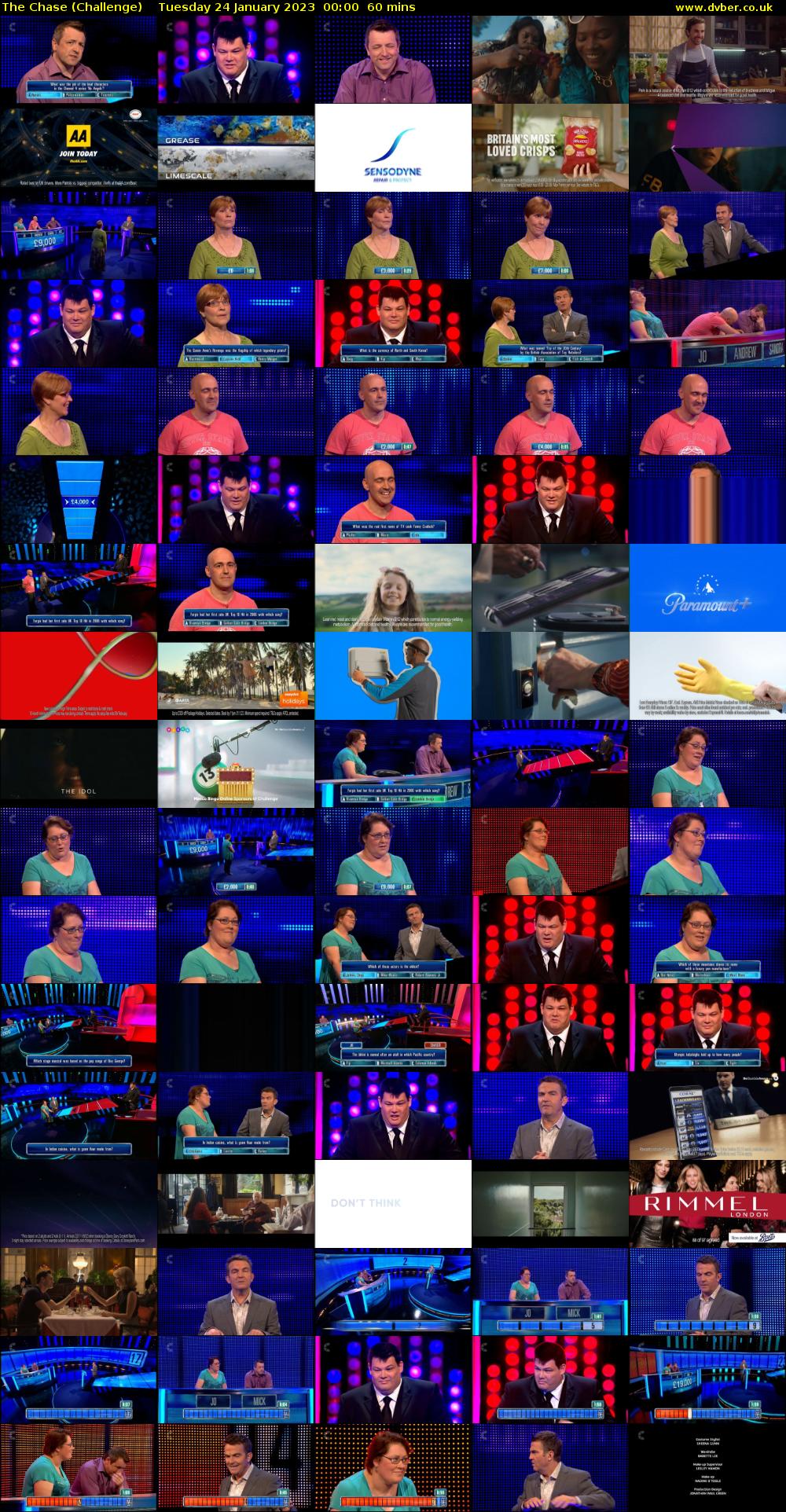 The Chase (Challenge) Tuesday 24 January 2023 00:00 - 01:00