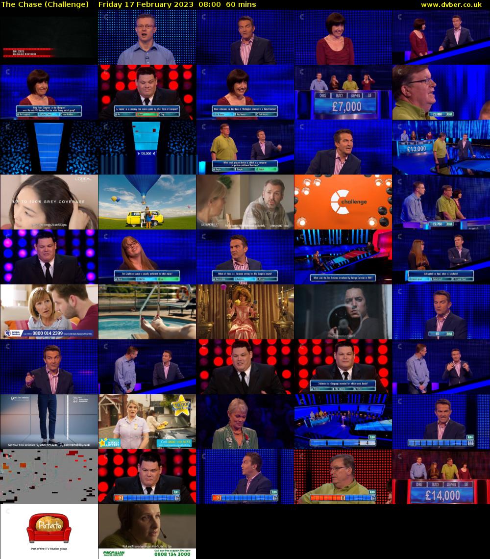 The Chase (Challenge) Friday 17 February 2023 08:00 - 09:00