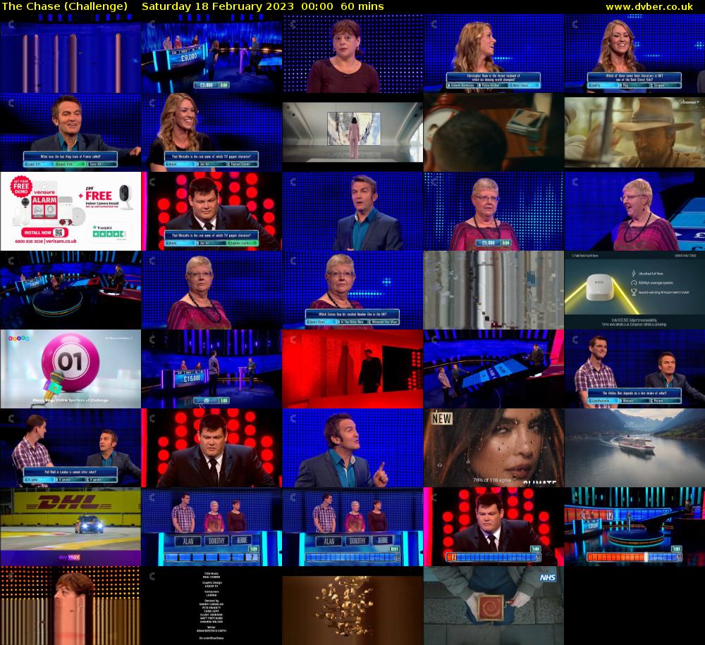 The Chase (Challenge) Saturday 18 February 2023 00:00 - 01:00