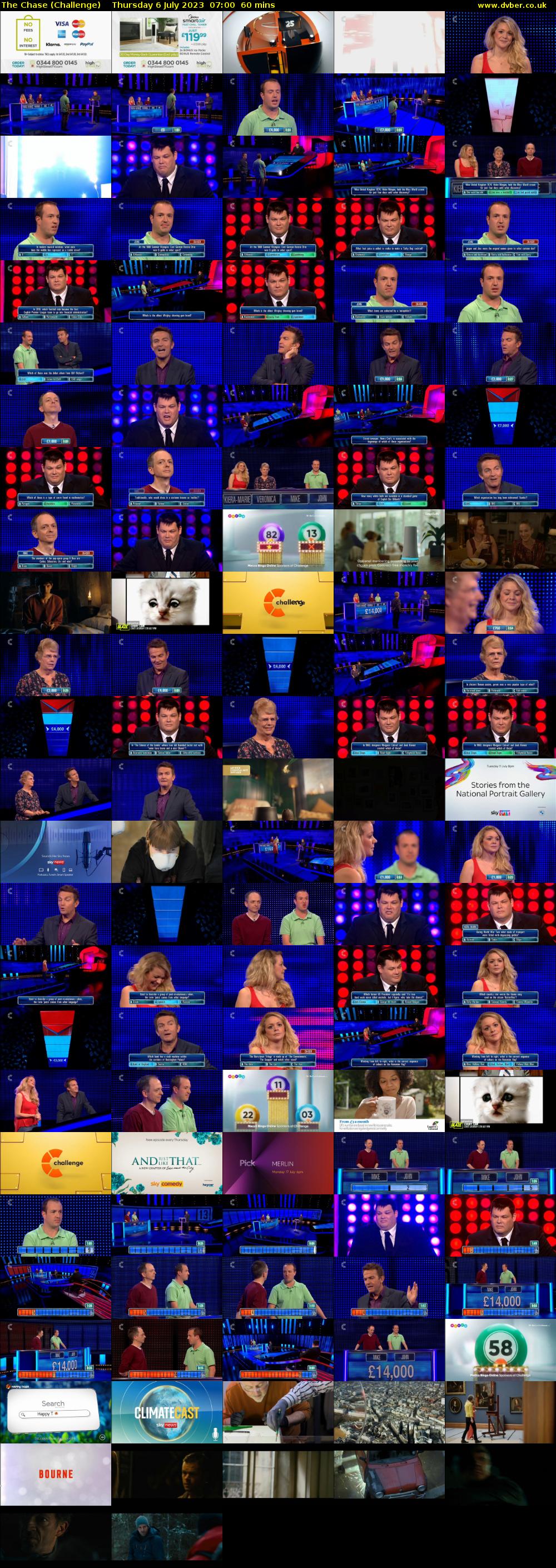 The Chase (Challenge) Thursday 6 July 2023 07:00 - 08:00