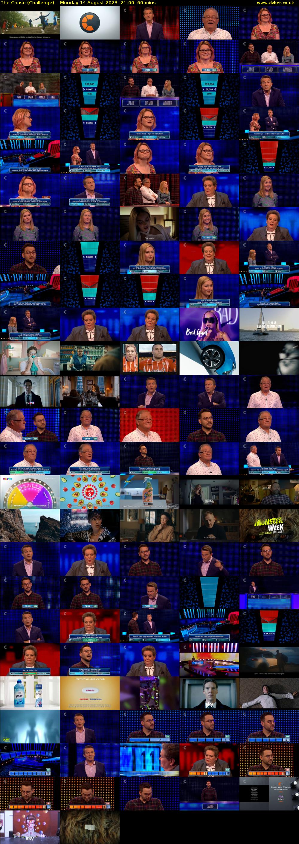The Chase (Challenge) Monday 14 August 2023 21:00 - 22:00