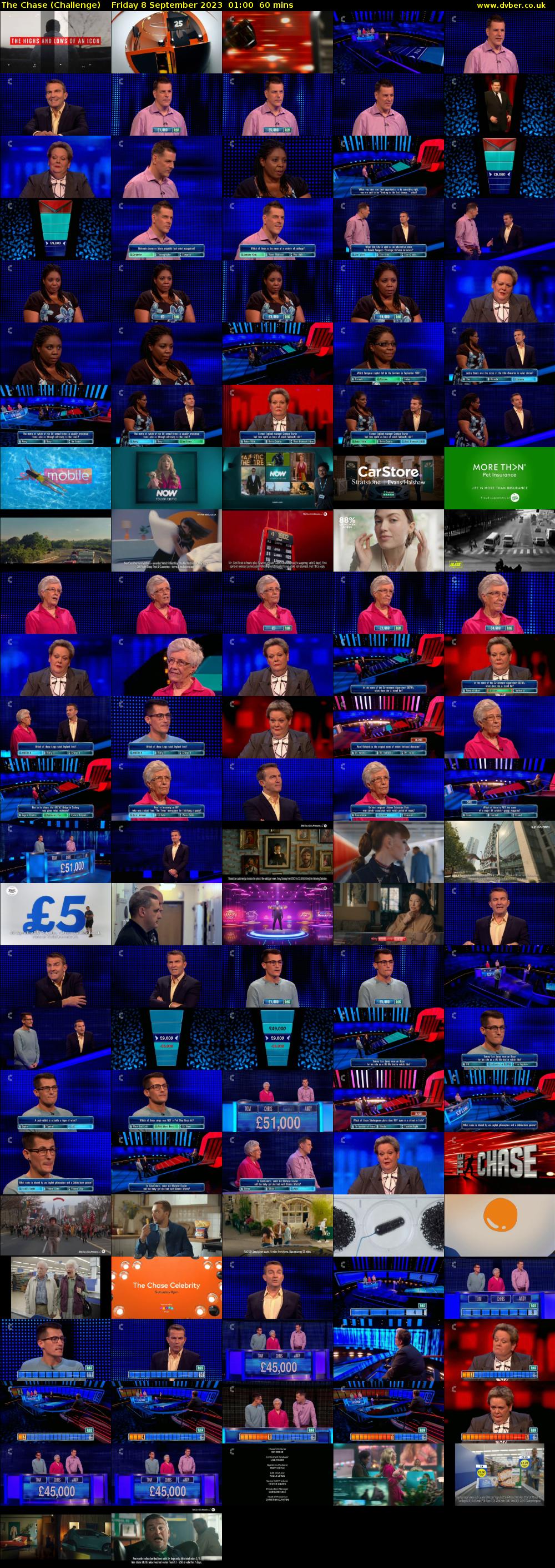 The Chase (Challenge) Friday 8 September 2023 01:00 - 02:00