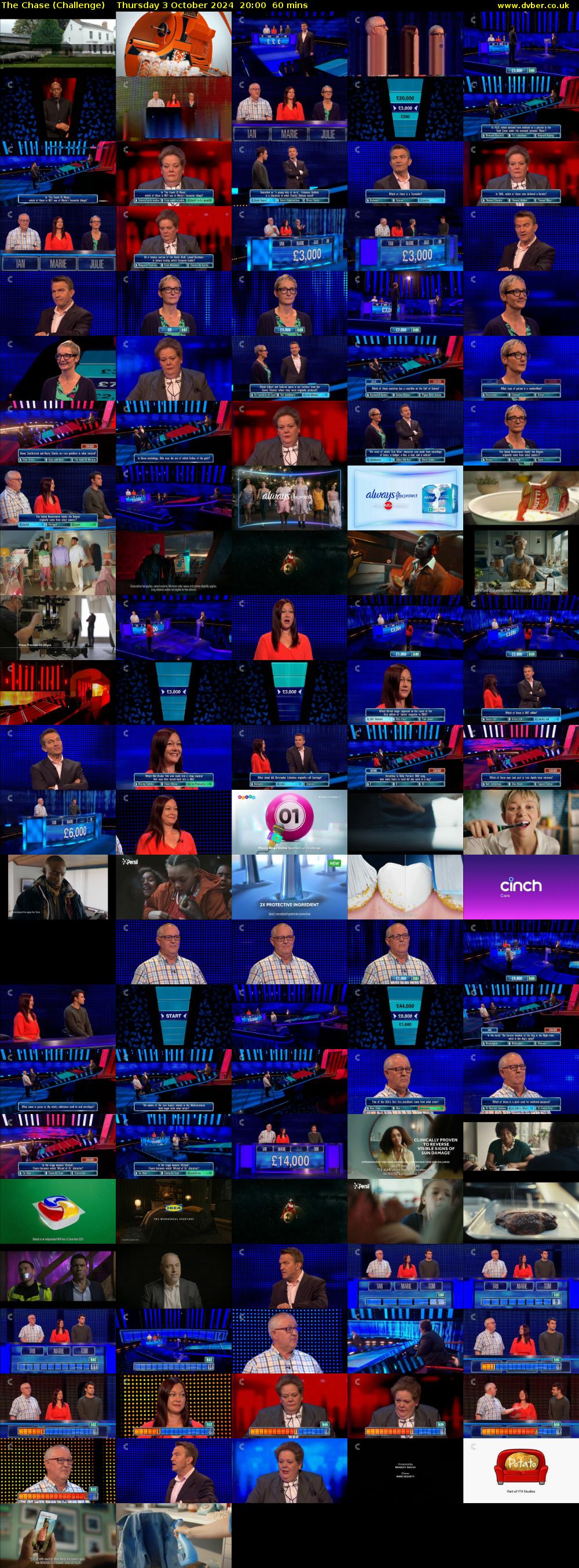 The Chase (Challenge) Thursday 3 October 2024 20:00 - 21:00