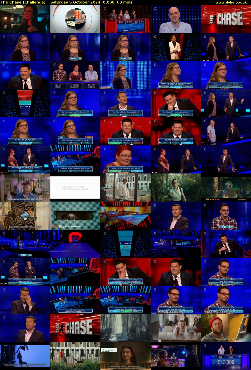 The Chase (Challenge) Saturday 5 October 2024 03:00 - 04:00