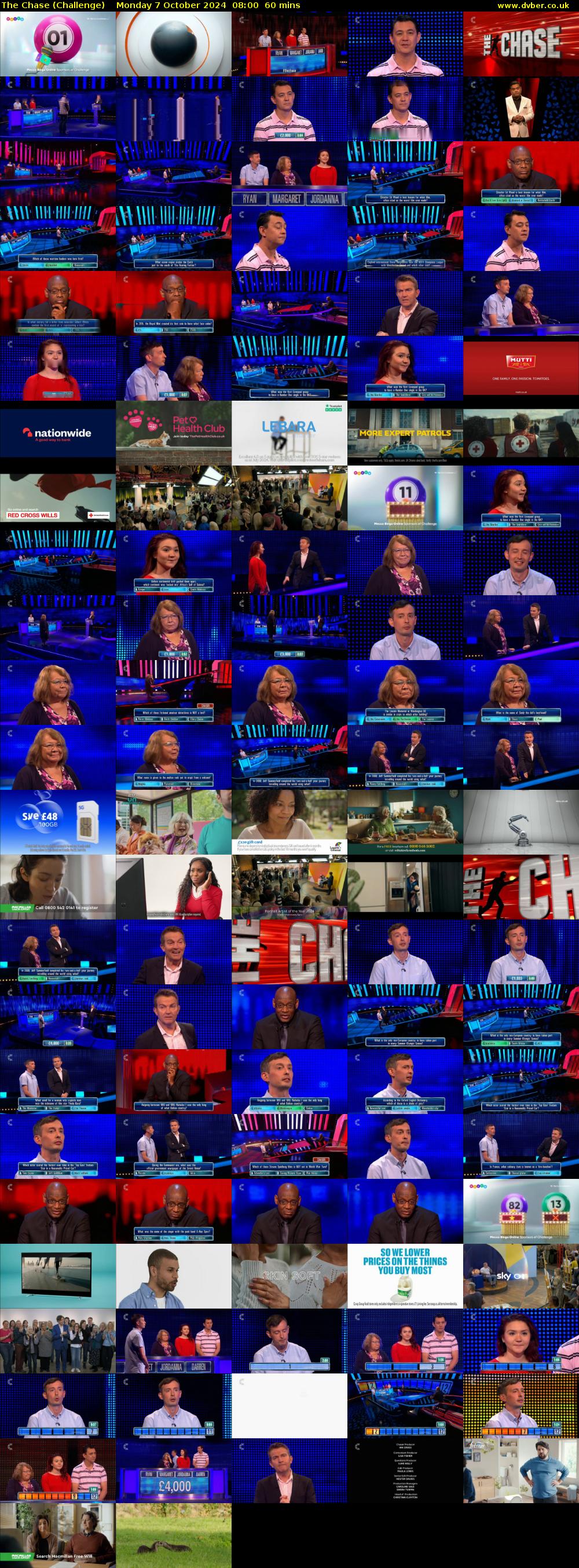 The Chase (Challenge) Monday 7 October 2024 08:00 - 09:00