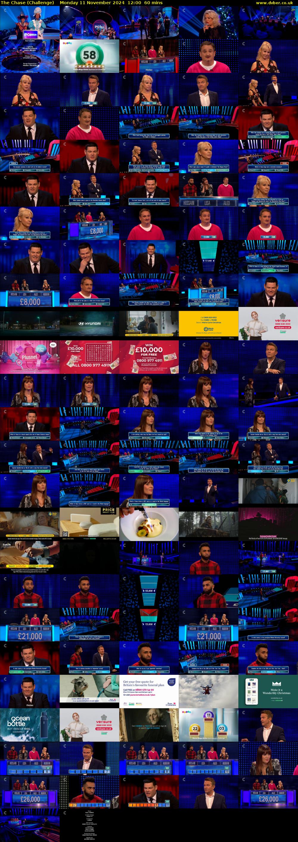 The Chase (Challenge) Monday 11 November 2024 12:00 - 13:00
