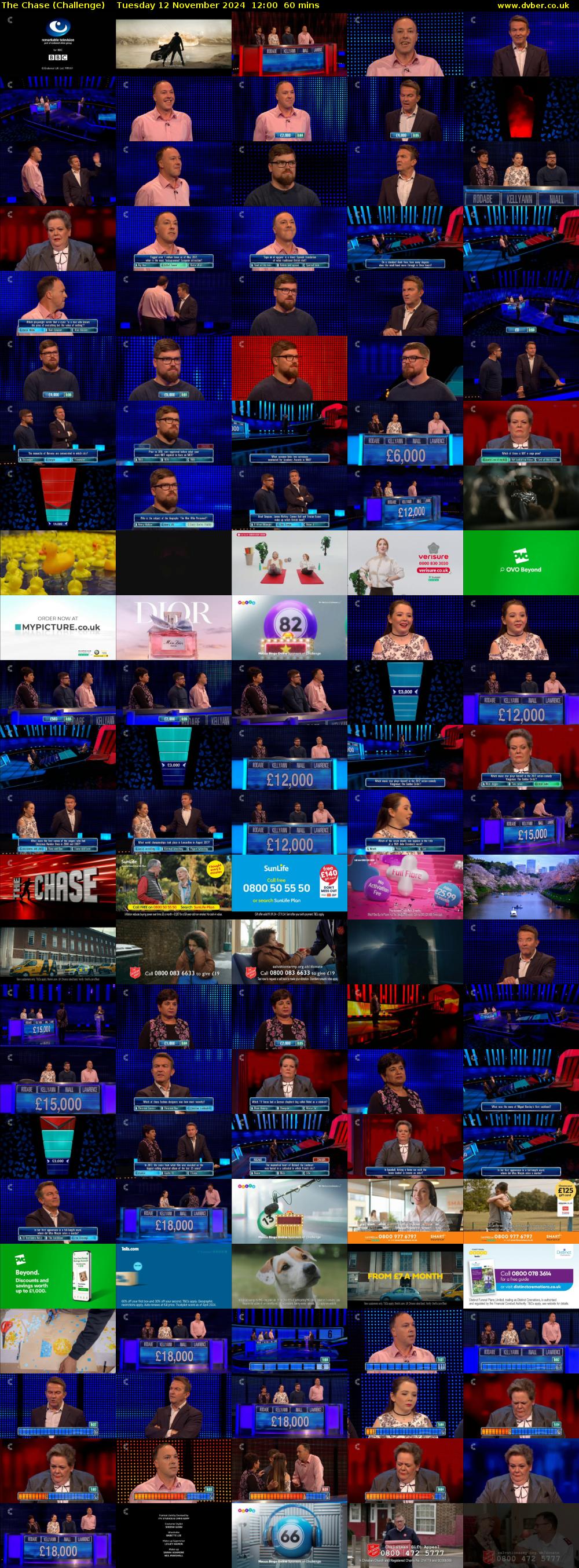 The Chase (Challenge) Tuesday 12 November 2024 12:00 - 13:00