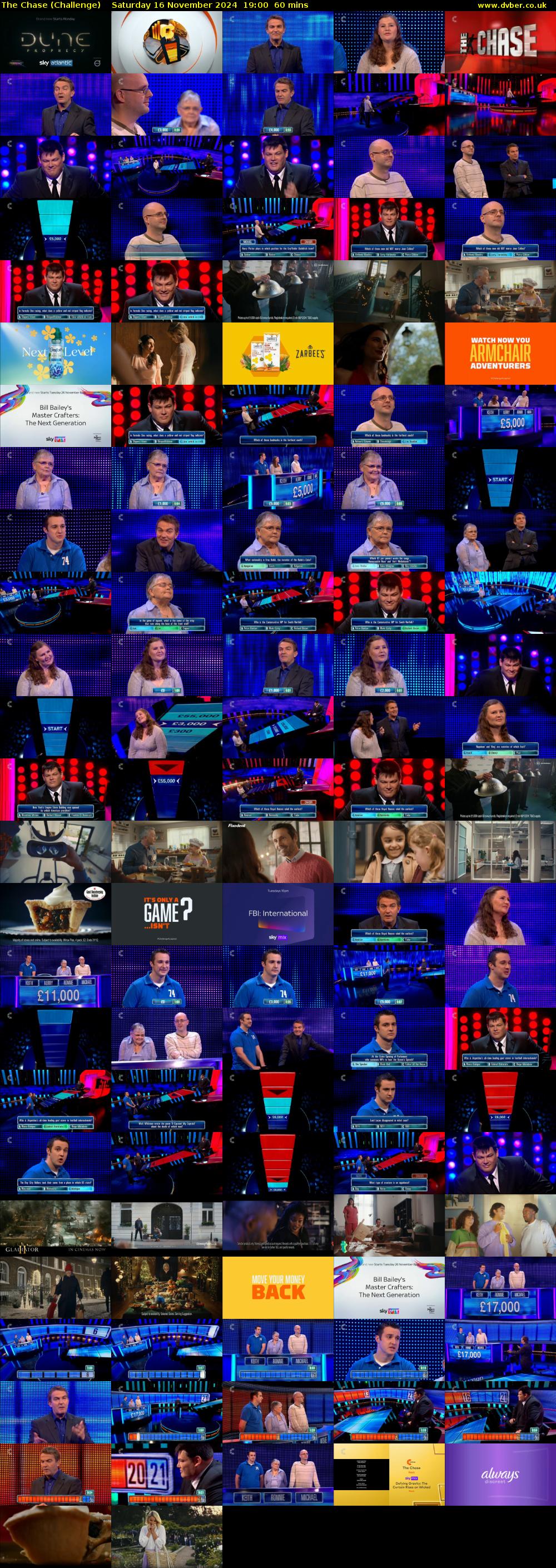 The Chase (Challenge) Saturday 16 November 2024 19:00 - 20:00