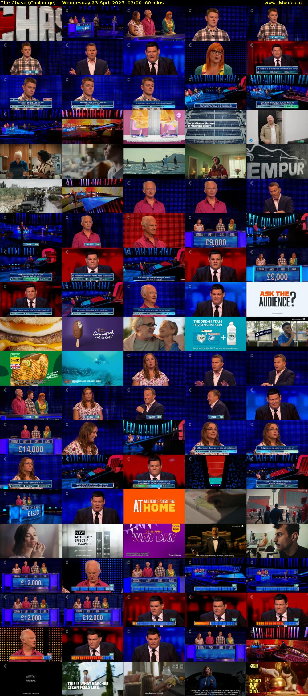 The Chase (Challenge) Wednesday 23 April 2025 03:00 - 04:00