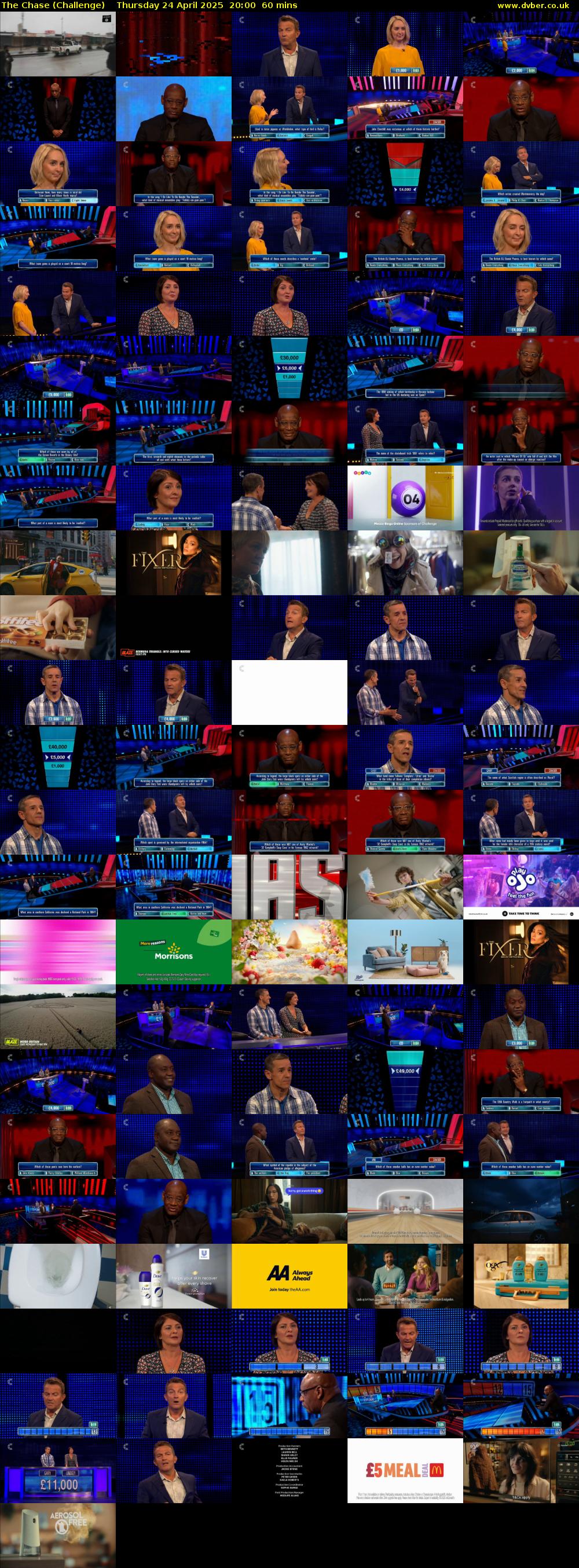 The Chase (Challenge) Thursday 24 April 2025 20:00 - 21:00