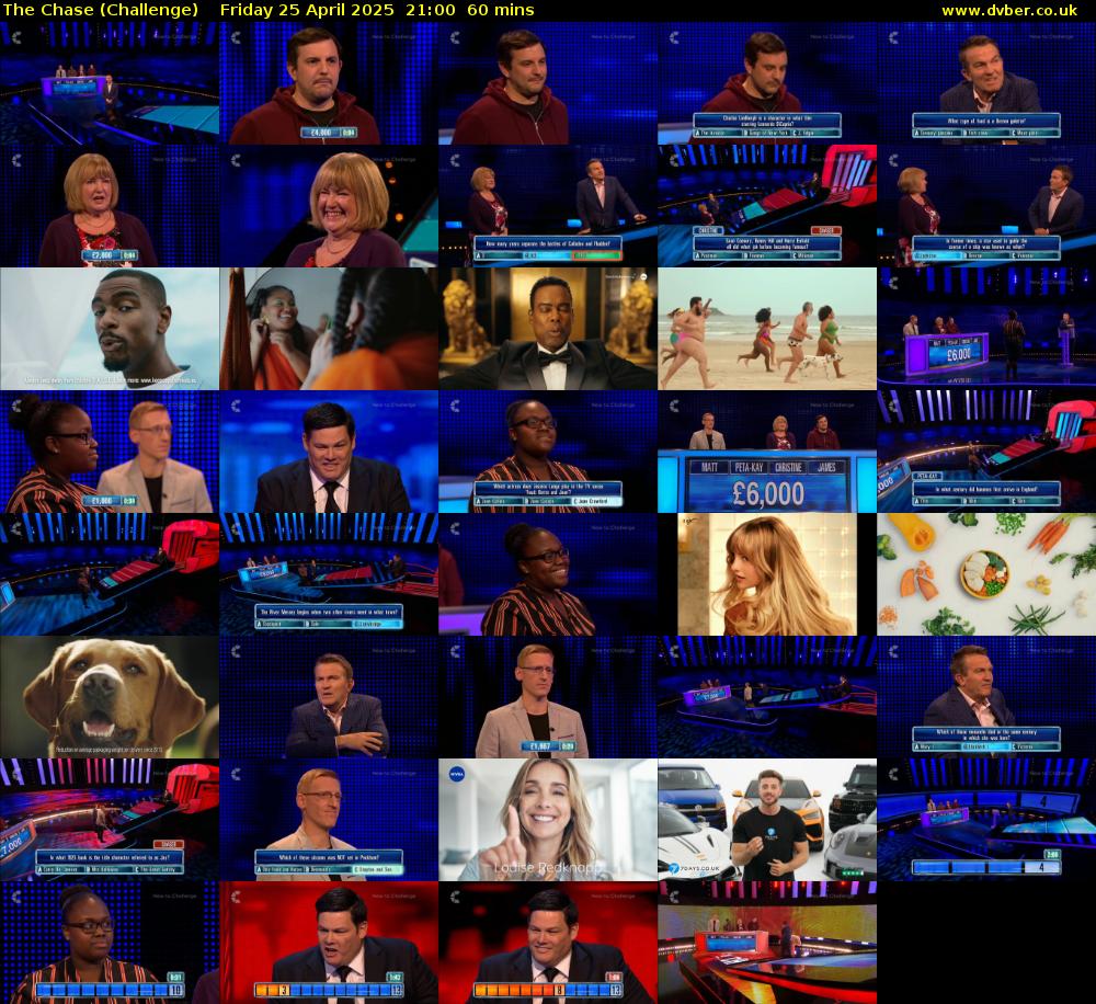 The Chase (Challenge) Friday 25 April 2025 21:00 - 22:00