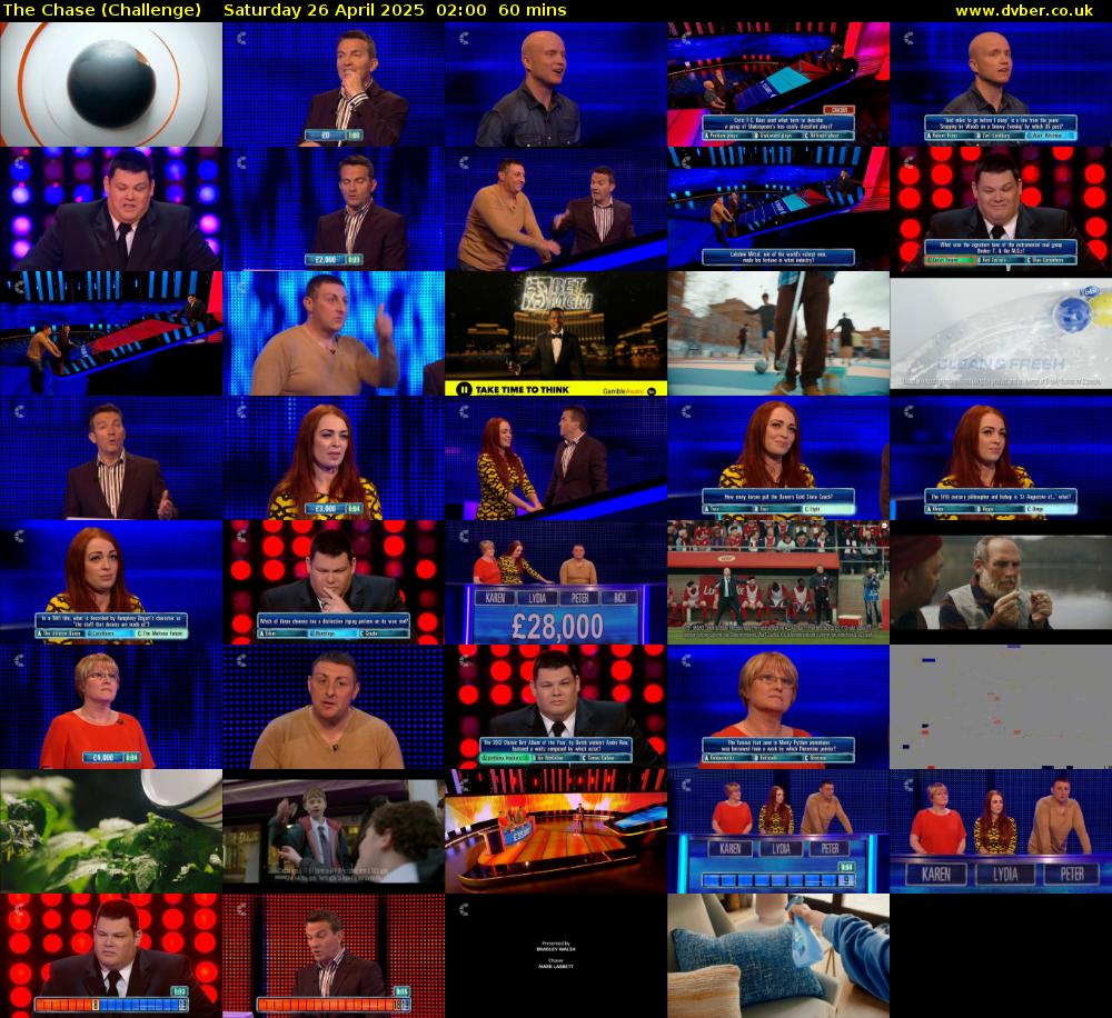 The Chase (Challenge) Saturday 26 April 2025 02:00 - 03:00