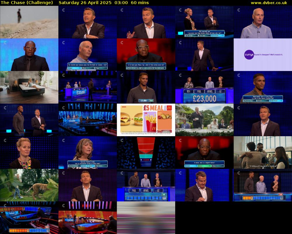 The Chase (Challenge) Saturday 26 April 2025 03:00 - 04:00