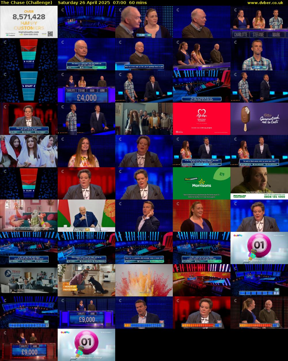 The Chase (Challenge) Saturday 26 April 2025 07:00 - 08:00
