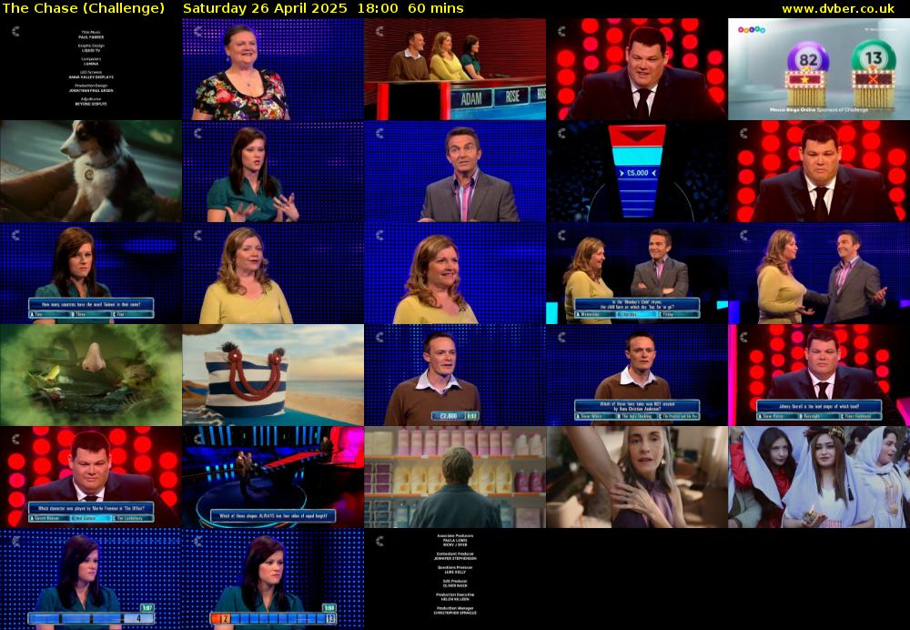 The Chase (Challenge) Saturday 26 April 2025 18:00 - 19:00