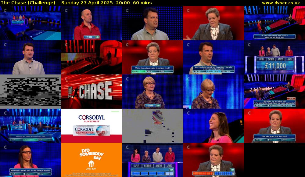 The Chase (Challenge) Sunday 27 April 2025 20:00 - 21:00