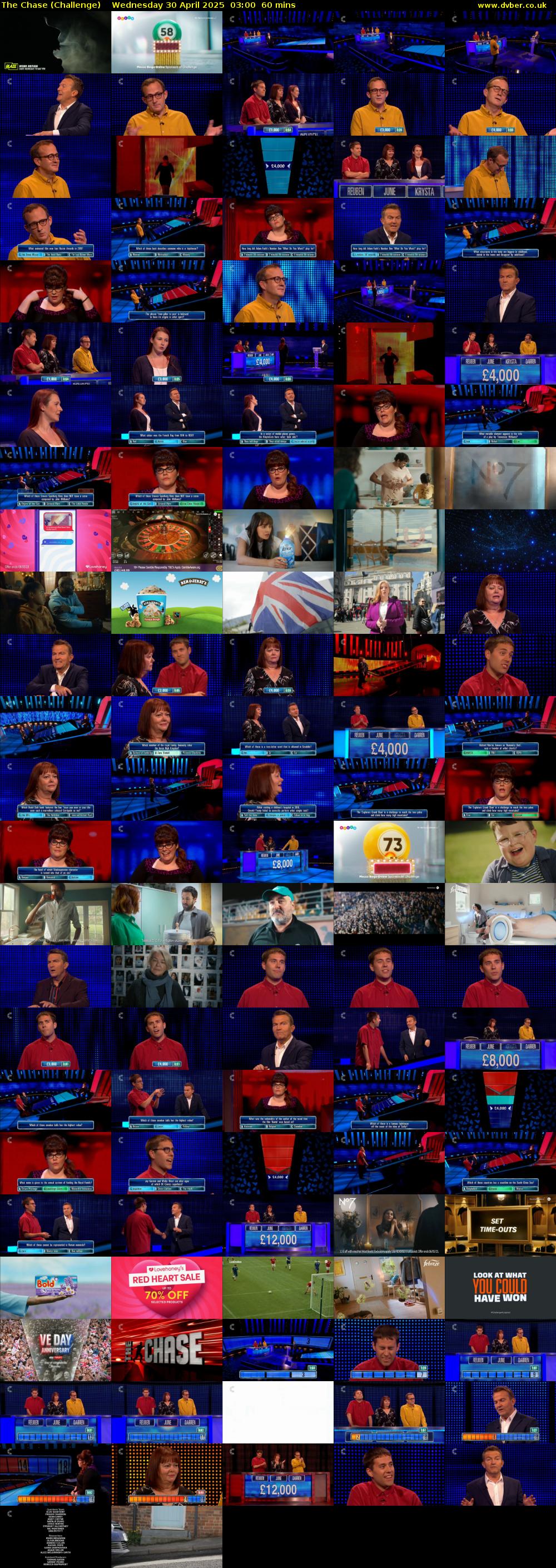 The Chase (Challenge) Wednesday 30 April 2025 03:00 - 04:00