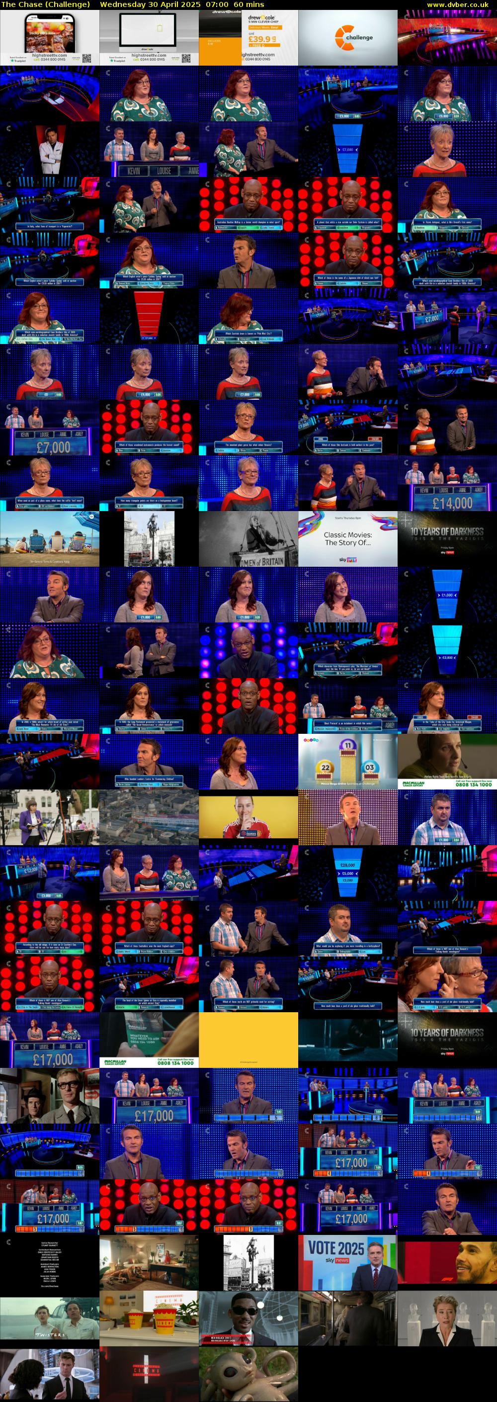 The Chase (Challenge) Wednesday 30 April 2025 07:00 - 08:00