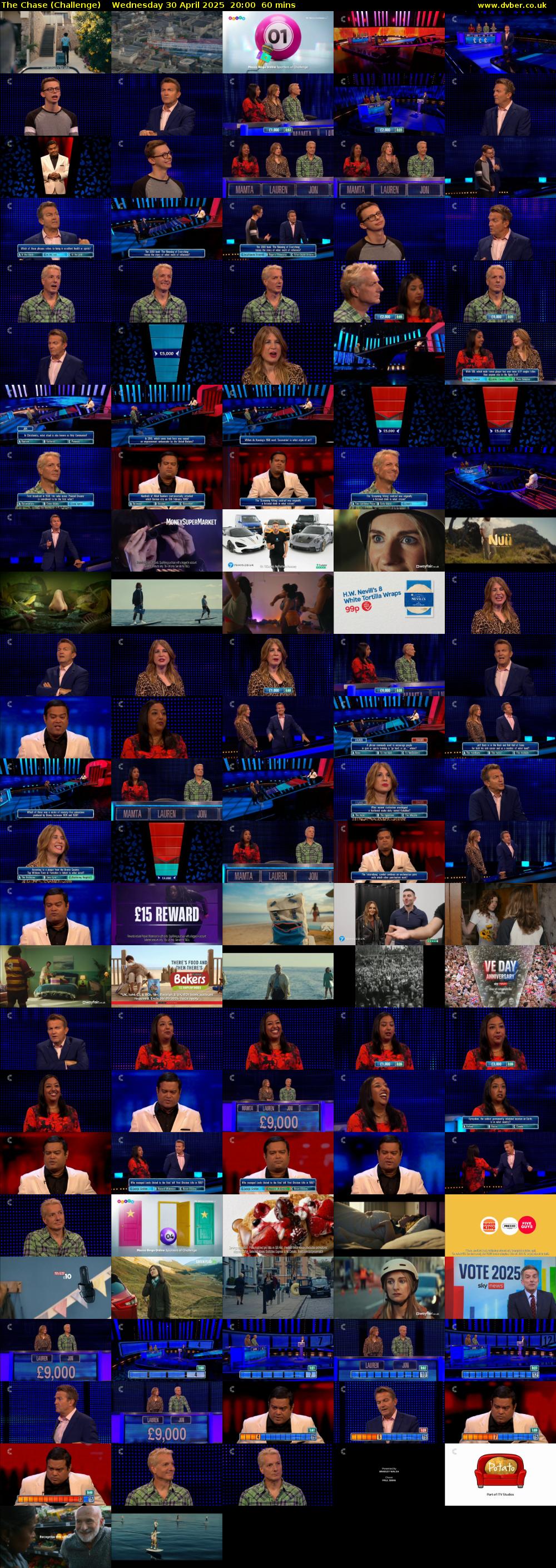 The Chase (Challenge) Wednesday 30 April 2025 20:00 - 21:00