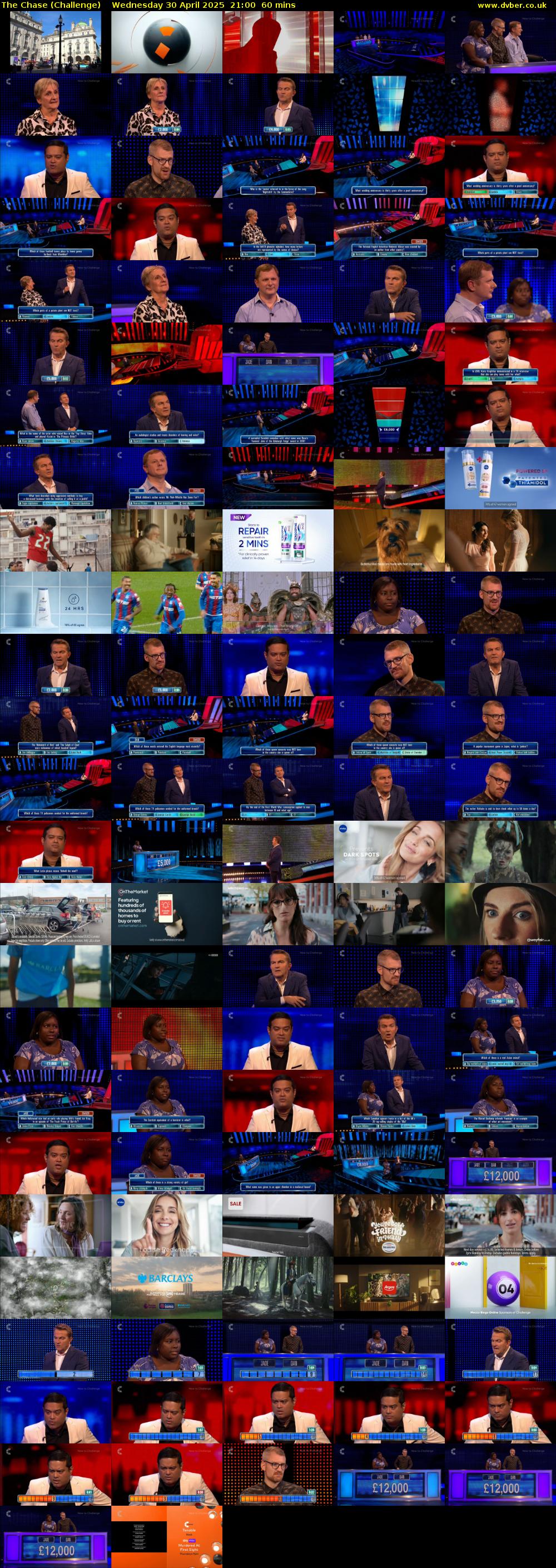 The Chase (Challenge) Wednesday 30 April 2025 21:00 - 22:00