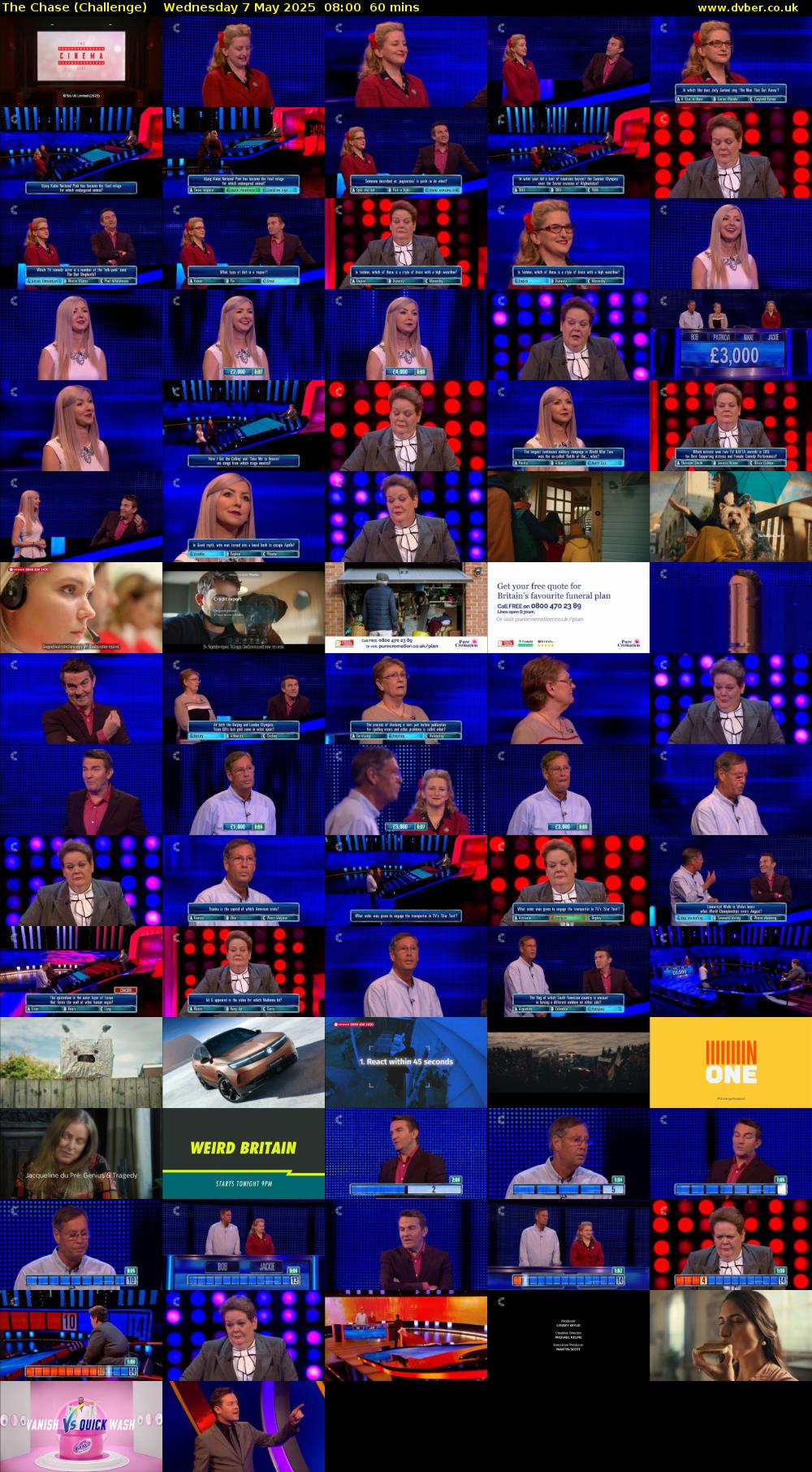 The Chase (Challenge) Wednesday 7 May 2025 08:00 - 09:00