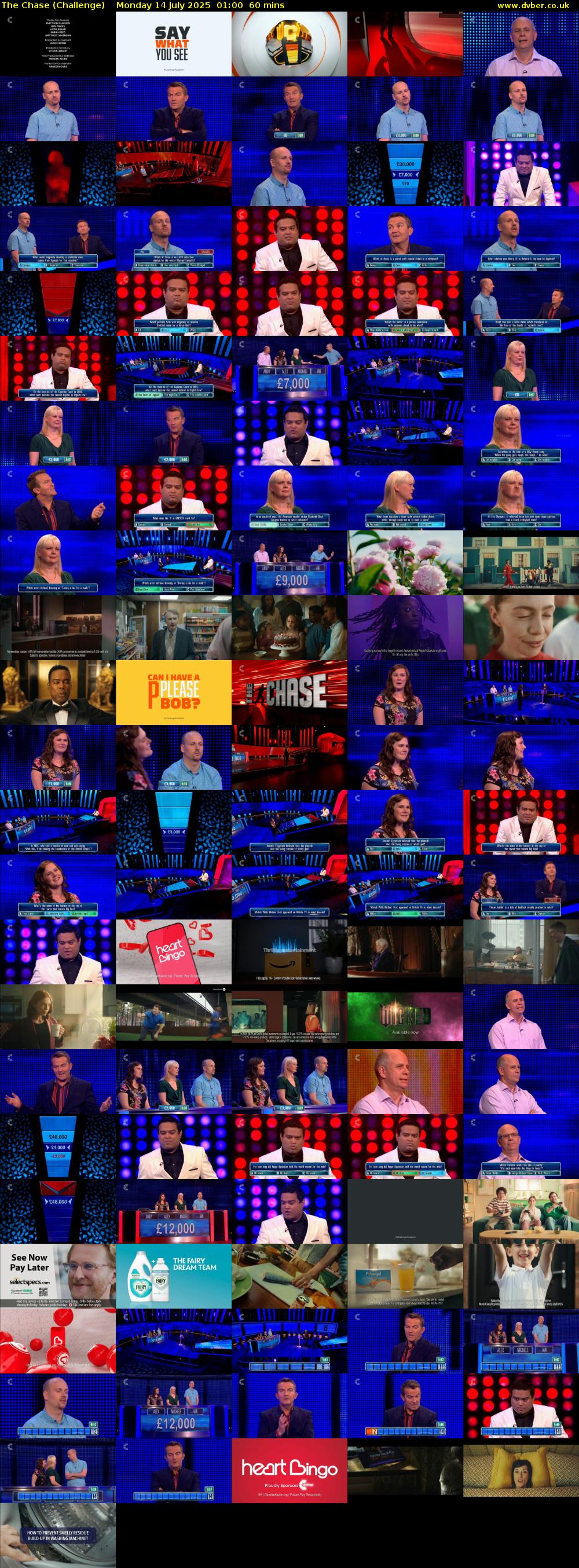 The Chase (Challenge) Monday 14 July 2025 01:00 - 02:00
