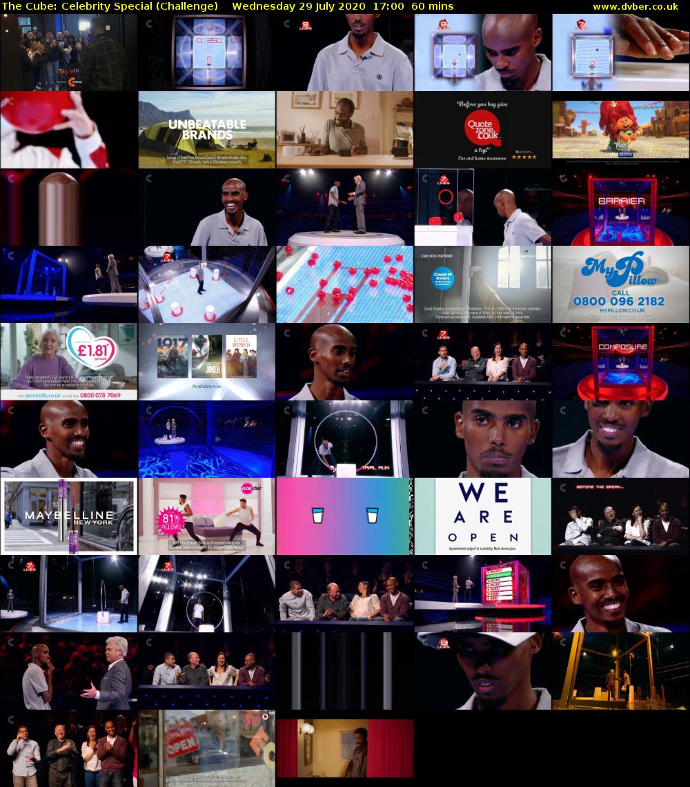 The Cube: Celebrity Special (Challenge) Wednesday 29 July 2020 17:00 - 18:00