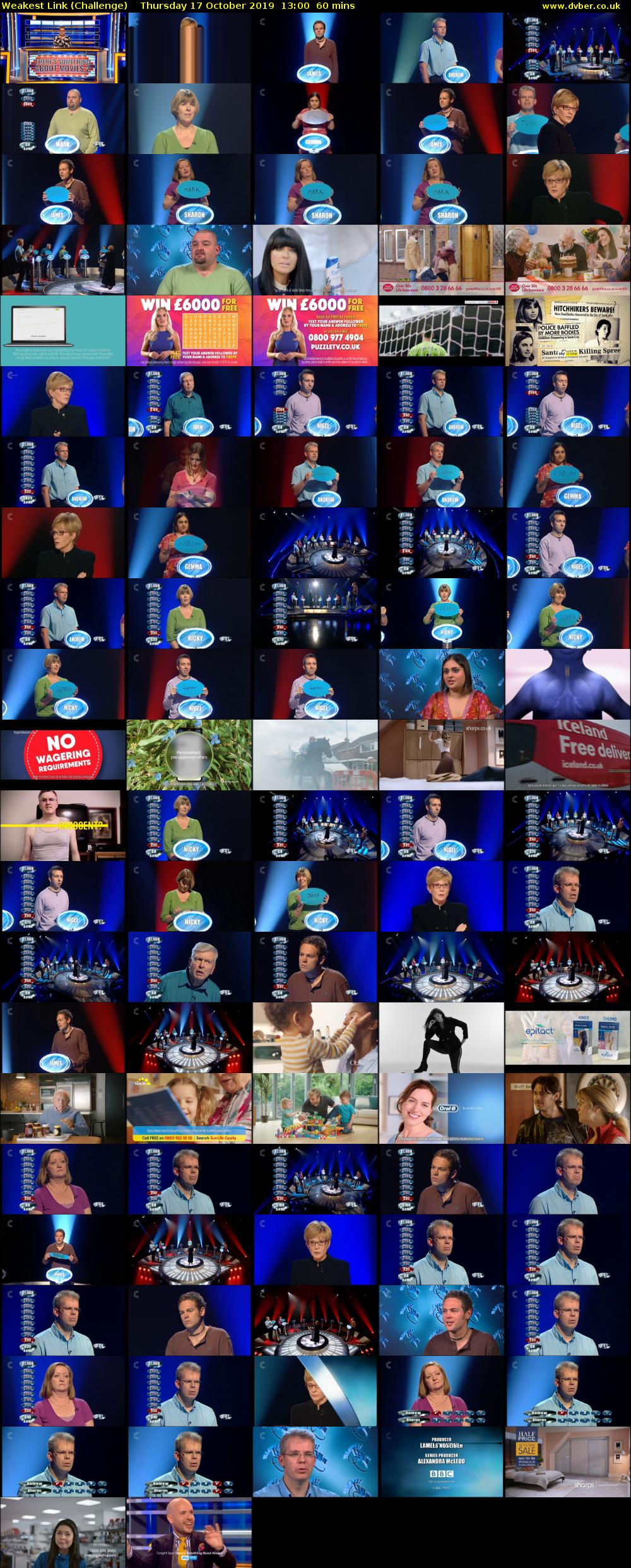 Weakest Link (Challenge) Thursday 17 October 2019 13:00 - 14:00