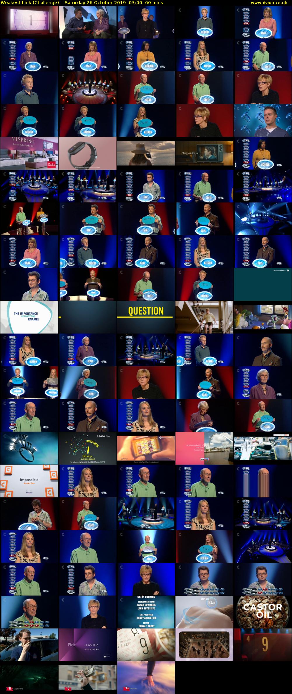 Weakest Link (Challenge) Saturday 26 October 2019 03:00 - 04:00