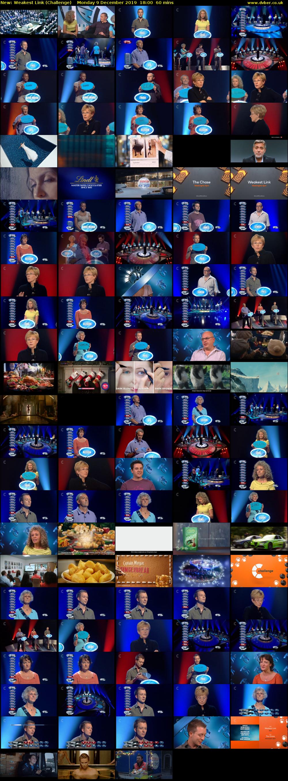 Weakest Link (Challenge) Monday 9 December 2019 18:00 - 19:00