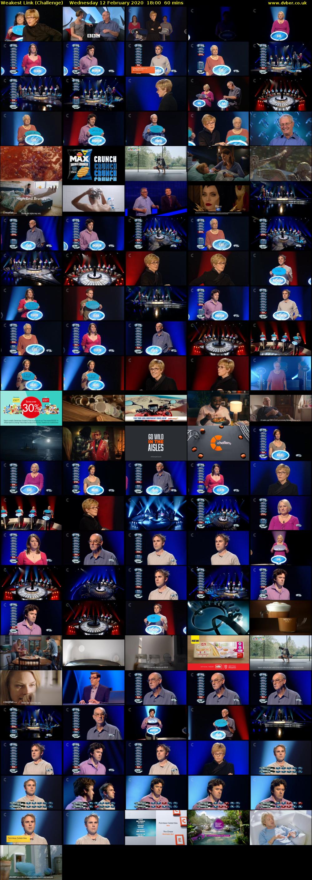 Weakest Link (Challenge) Wednesday 12 February 2020 18:00 - 19:00