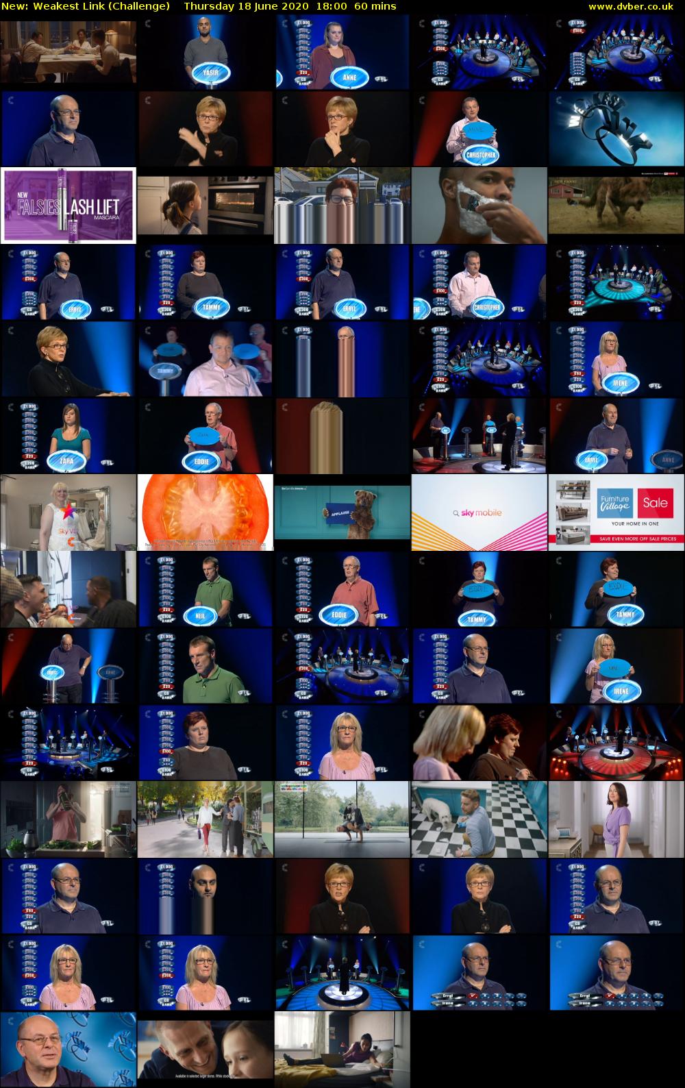 Weakest Link (Challenge) Thursday 18 June 2020 18:00 - 19:00