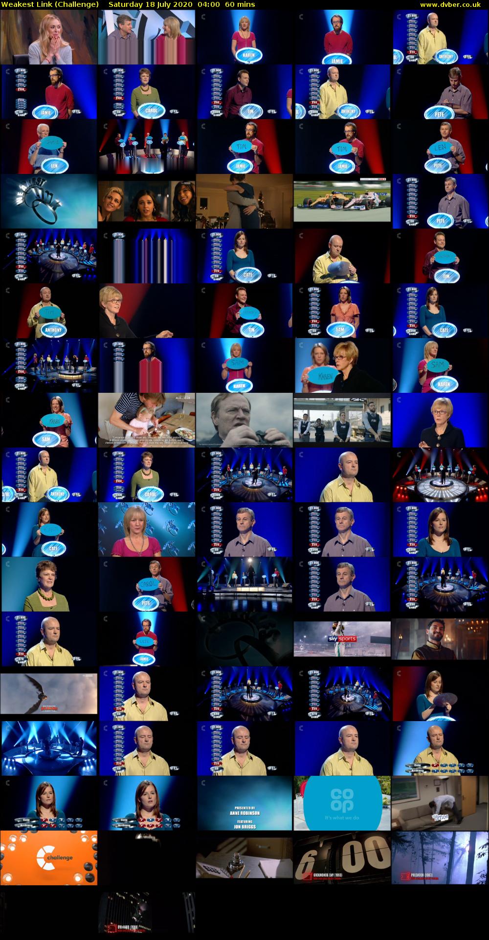 Weakest Link (Challenge) Saturday 18 July 2020 04:00 - 05:00