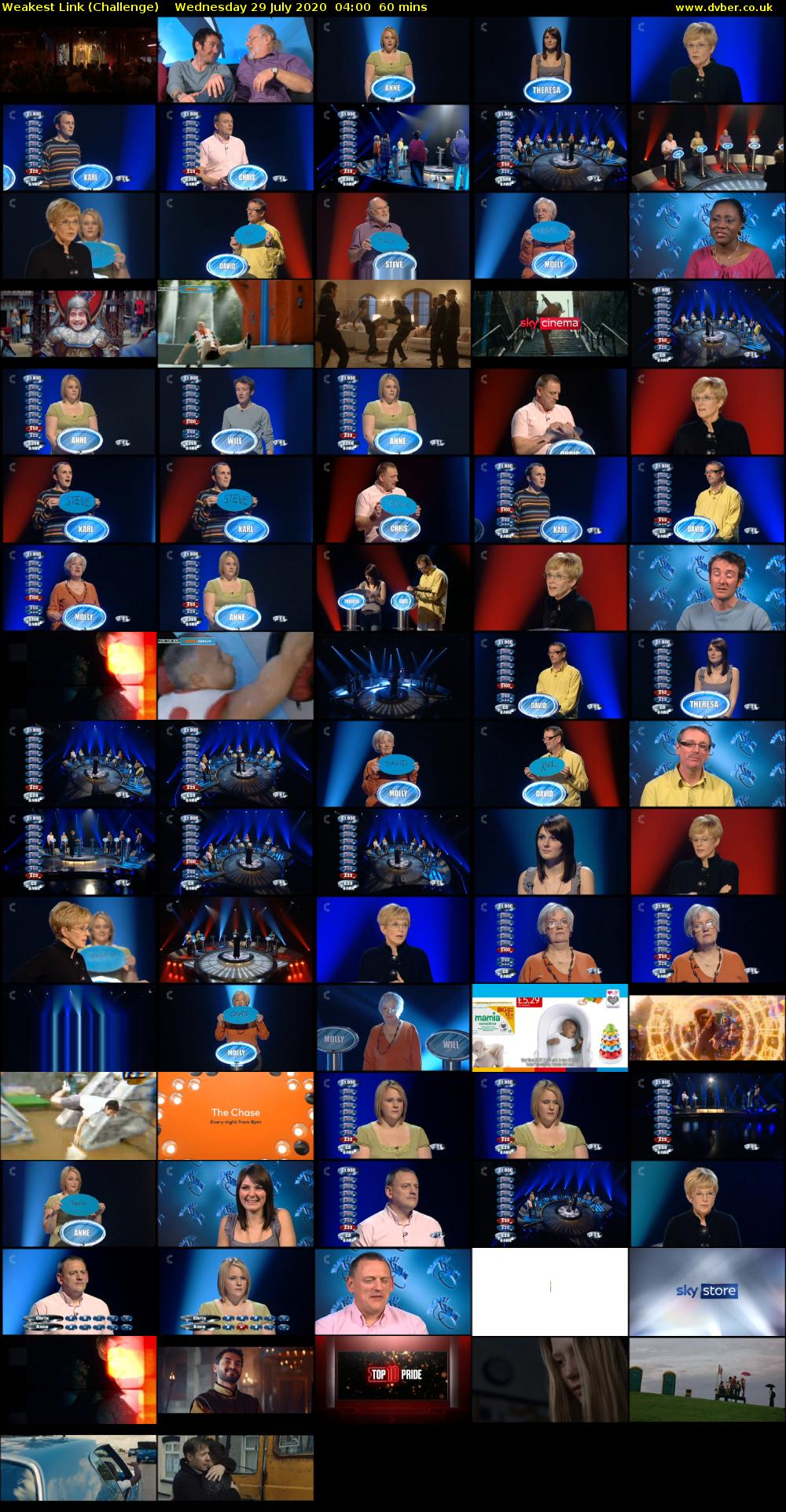 Weakest Link (Challenge) Wednesday 29 July 2020 04:00 - 05:00